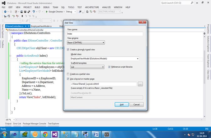 Before creating the view